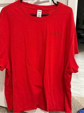 PINK Victoria's Secret Red Crewneck Tee